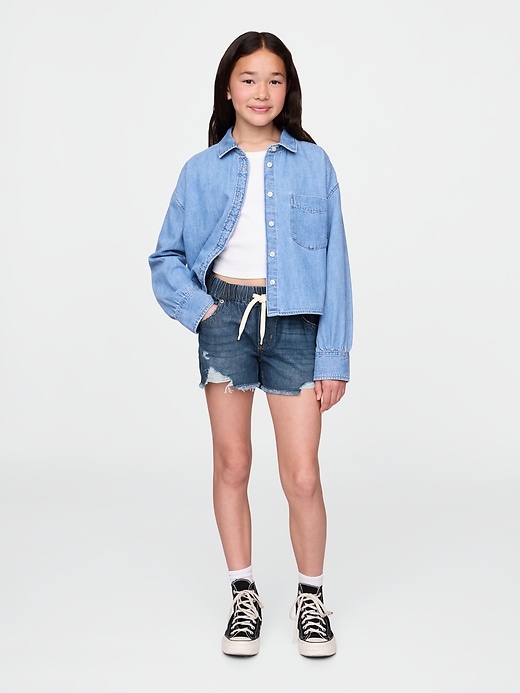 pantaloncini in denim ultrasoft stride easy a vita bassa per bambini