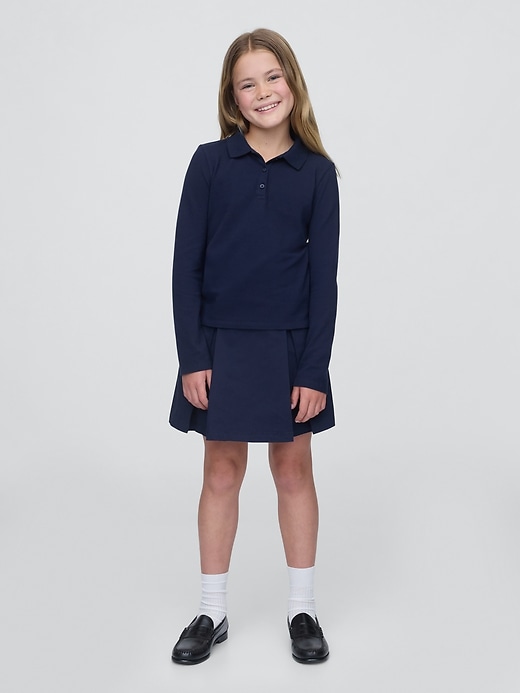 gonna-pantalone plissettata cachi per bambini modello uniforme