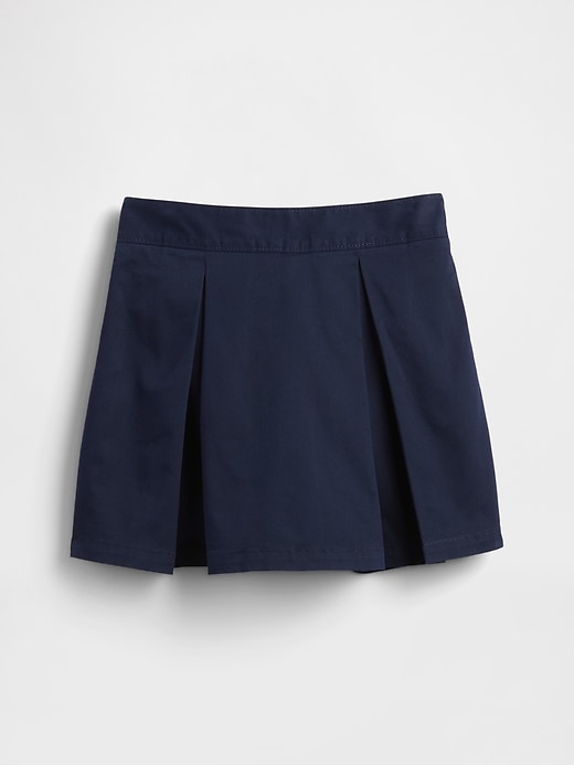 gonna-pantalone plissettata cachi per bambini modello uniforme