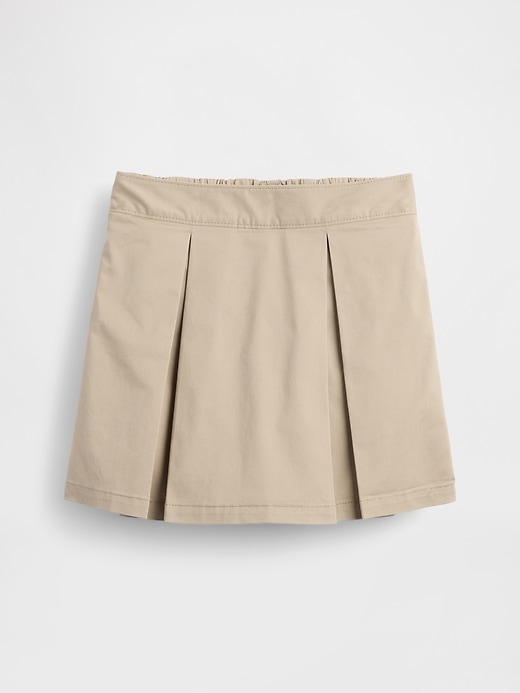 gonna-pantalone plissettata cachi per bambini modello uniforme