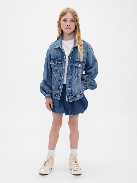 gonna a palloncino in denim per bambini