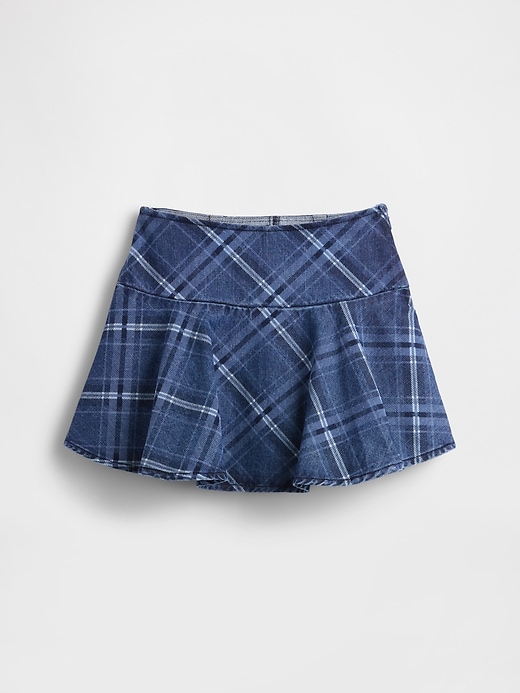gonna-pantalone con balze in denim per bambini