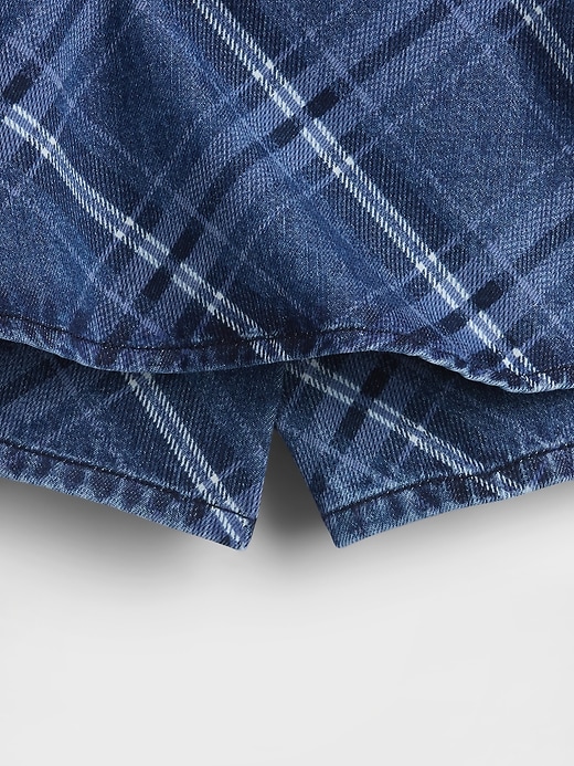 gonna-pantalone con balze in denim per bambini