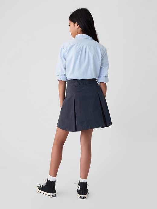 gonna-pantalone kaki plissettata per bambini