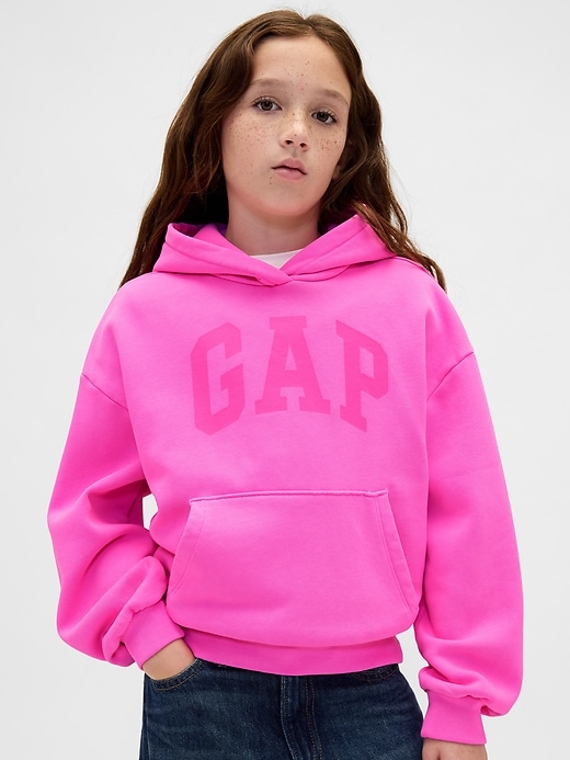 felpa con cappuccio vintage con logo morbido per bambini