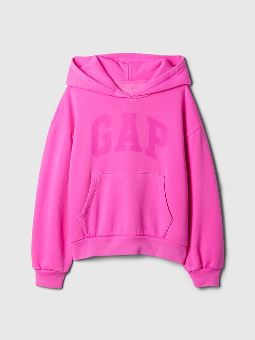 felpa con cappuccio vintage con logo morbido per bambini