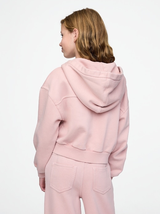 felpa con cappuccio e zip vintagesoft crop per bambini
