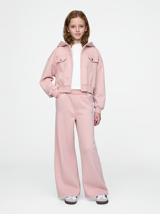 felpa con cappuccio e zip vintagesoft crop per bambini