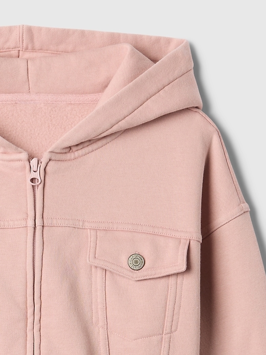 felpa con cappuccio e zip vintagesoft crop per bambini