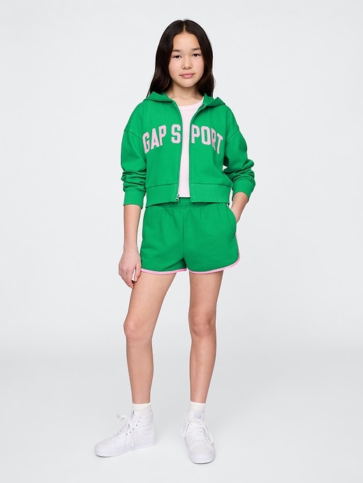 felpa con cappuccio e zip vintagesoft crop per bambini