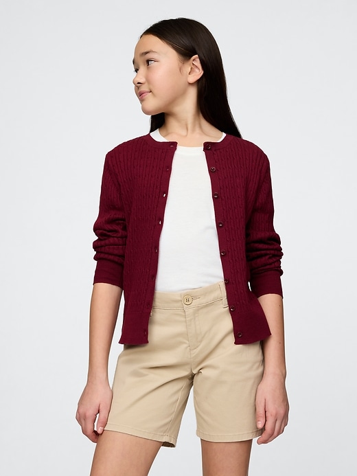 cardigan uniforme in cotone biologico per bambini