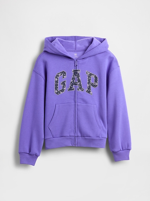 felpa con cappuccio e zip con logo vintagesoft per bambini