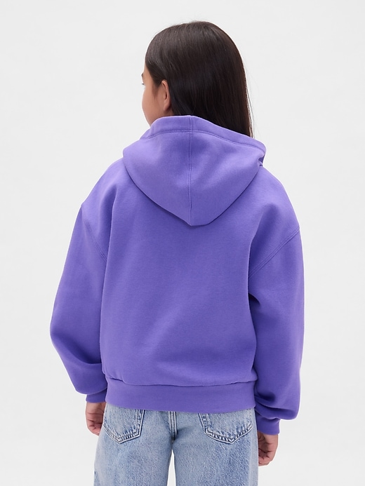 felpa con cappuccio e zip con logo vintagesoft per bambini