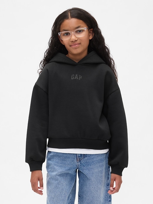 felpa con cappuccio con logo vintagesoft per bambini