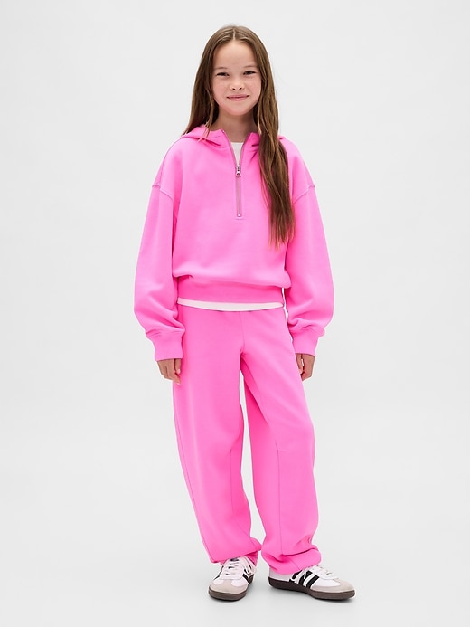 felpa con cappuccio mezza zip vintagesoft per bambini