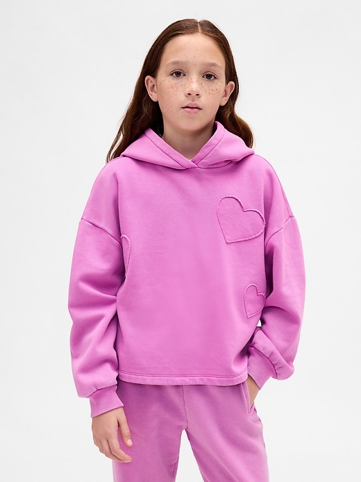 felpa con cappuccio e toppa rilassata vintagesoft per bambini