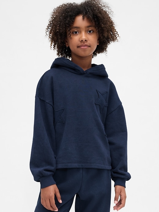 felpa con cappuccio e toppa rilassata vintagesoft per bambini