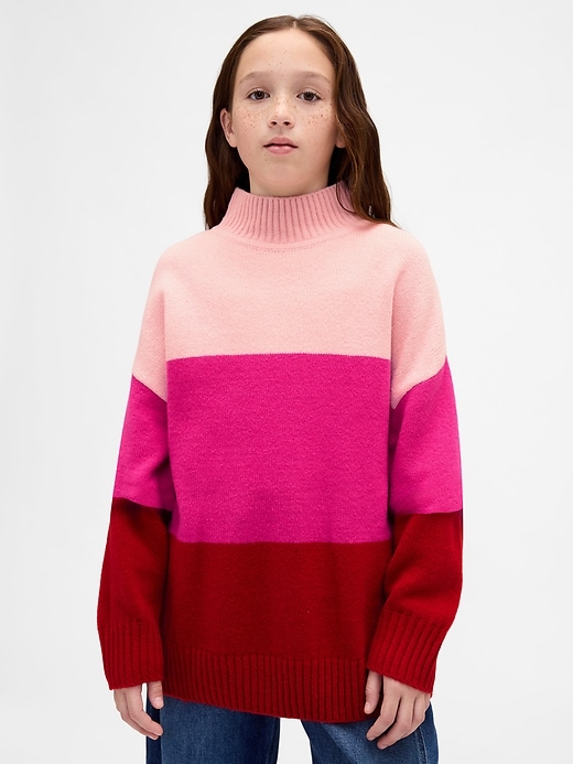 maglione a tunica a righe cashsoft per bambini