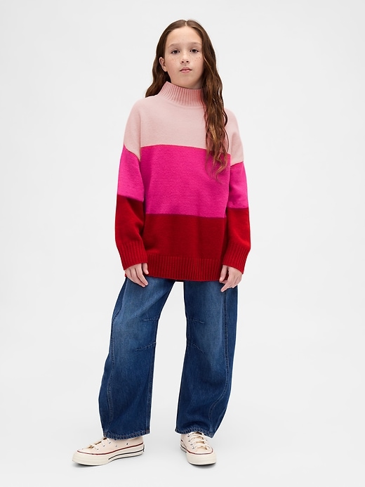 maglione a tunica a righe cashsoft per bambini