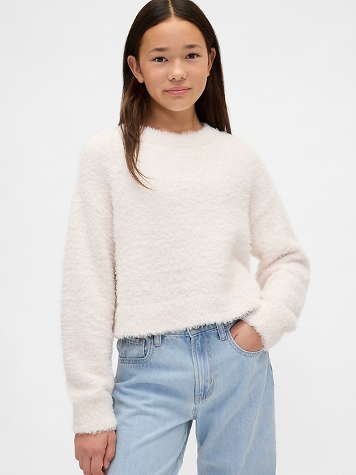 maglione girocollo con ciglia per bambini