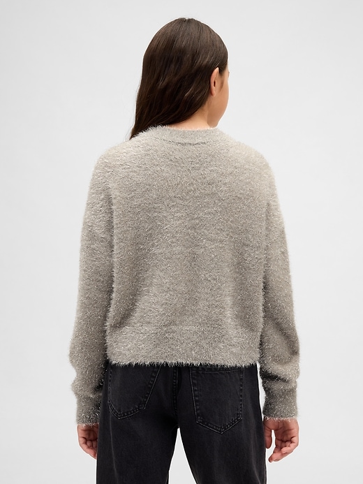maglione girocollo con ciglia metallizzate per bambini