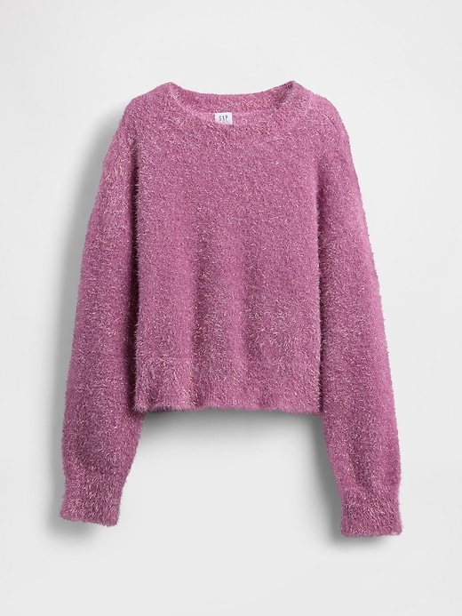 maglione girocollo con ciglia metallizzate per bambini