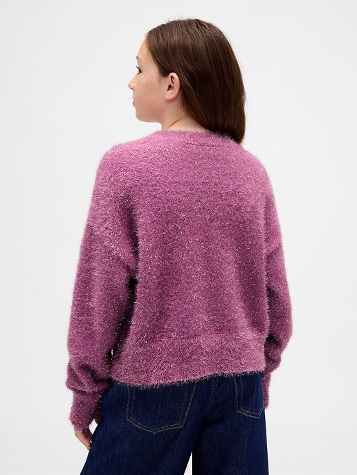 maglione girocollo con ciglia metallizzate per bambini