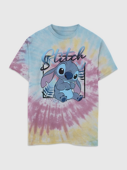 maglietta con stampa tie-dye di lilo e stitch per bambini