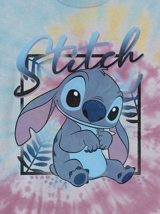 maglietta con stampa tie-dye di lilo e stitch per bambini