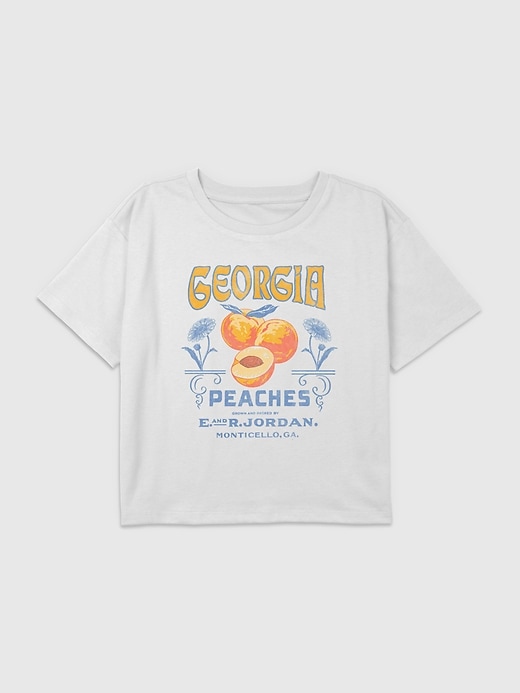 maglietta corta squadrata con grafica georgia peaches per bambini