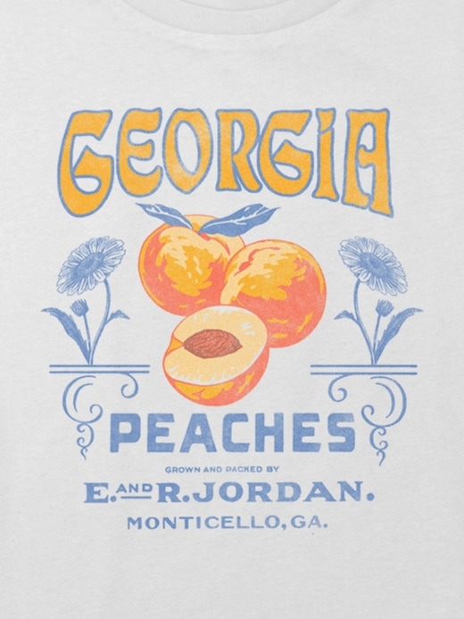maglietta corta squadrata con grafica georgia peaches per bambini