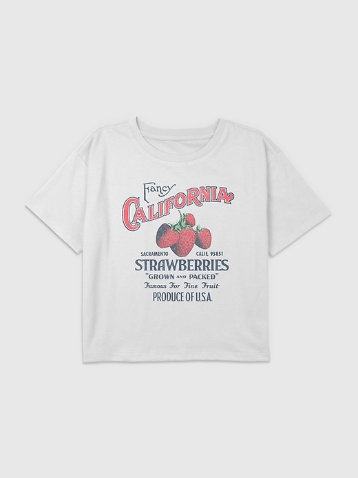 maglietta corta squadrata con grafica california strawberries per bambini