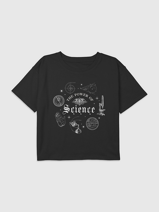 maglietta corta squadrata con grafica kids power of science