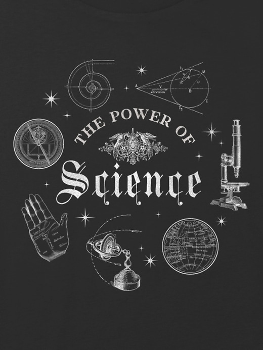 maglietta corta squadrata con grafica kids power of science