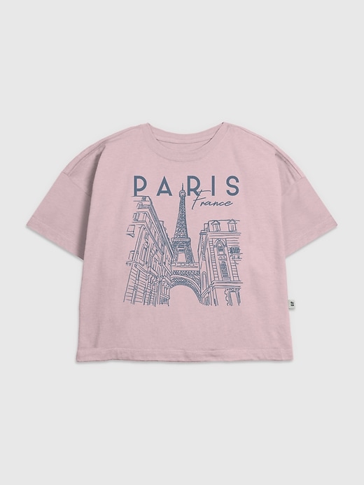 maglietta grafica per bambini con motivo paris line art