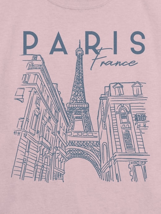 maglietta grafica per bambini con motivo paris line art