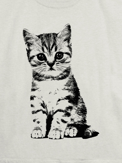 maglietta grafica pop art con gattino per bambini