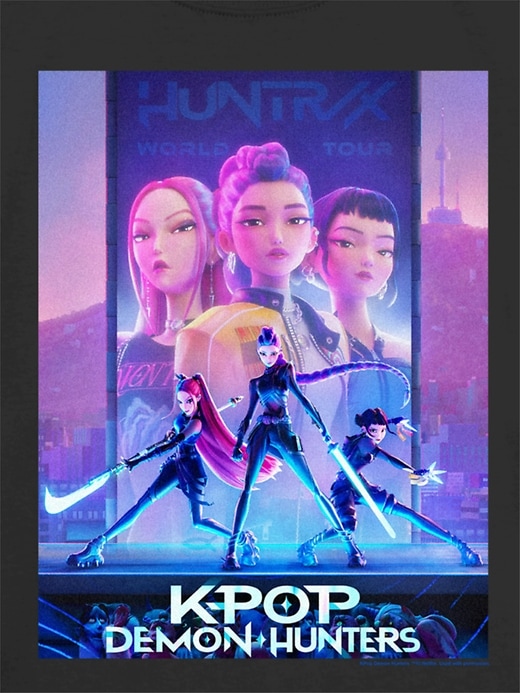 maglietta grafica per bambini con poster k-pop demon hunters