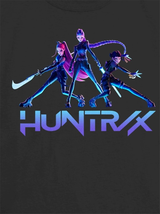maglietta grafica k-pop per bambini demon hunters huntrix