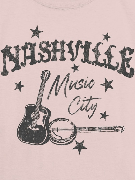maglietta grafica per bambini nashville music city