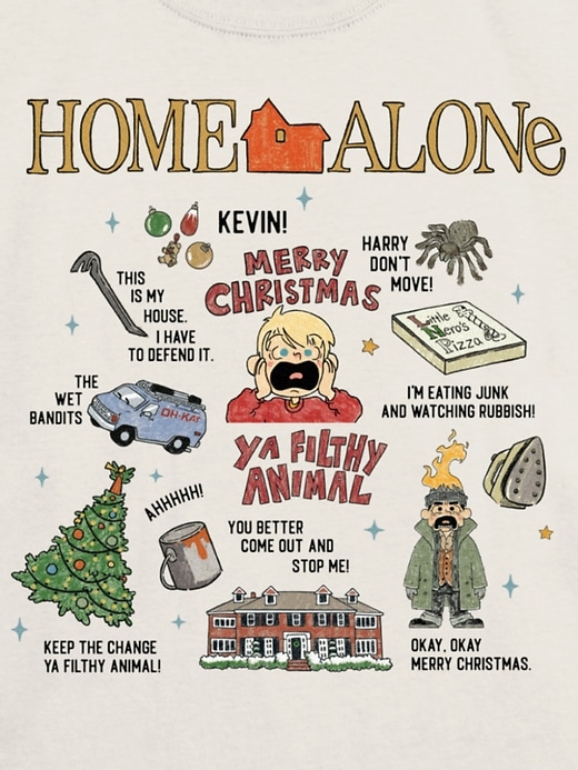 maglietta grafica kids home alone icons