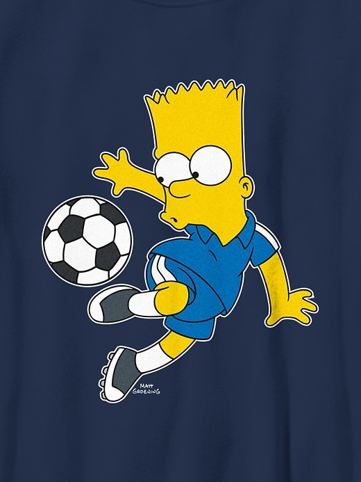 maglietta grafica da calcio bart simpson per bambini