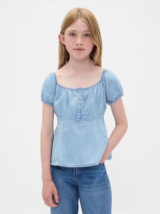 top babydoll in denim per bambini