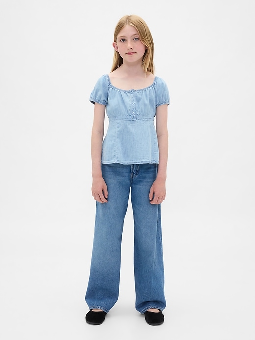 top babydoll in denim per bambini
