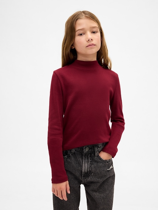 t-shirt a collo alto a coste per bambini