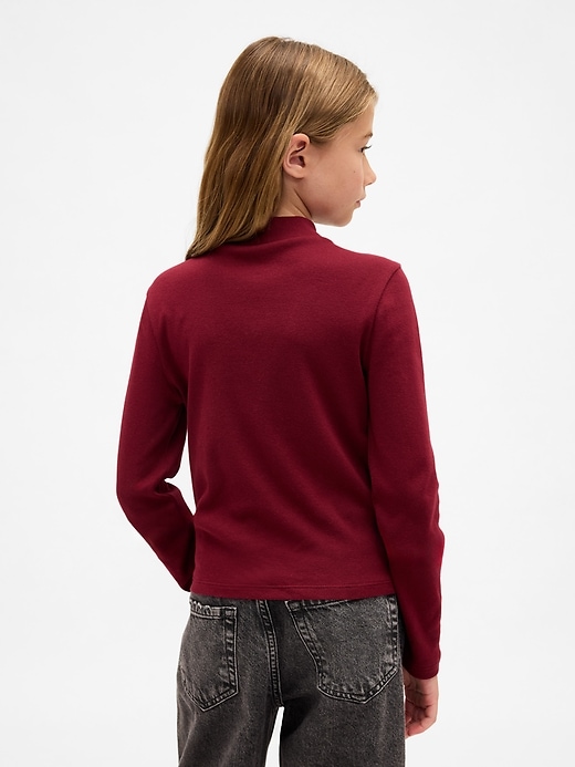 t-shirt a collo alto a coste per bambini