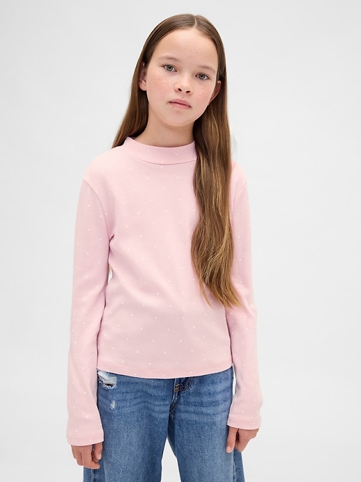 t-shirt a collo alto a coste per bambini