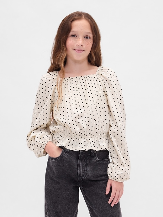 top peplo stropicciato per bambini