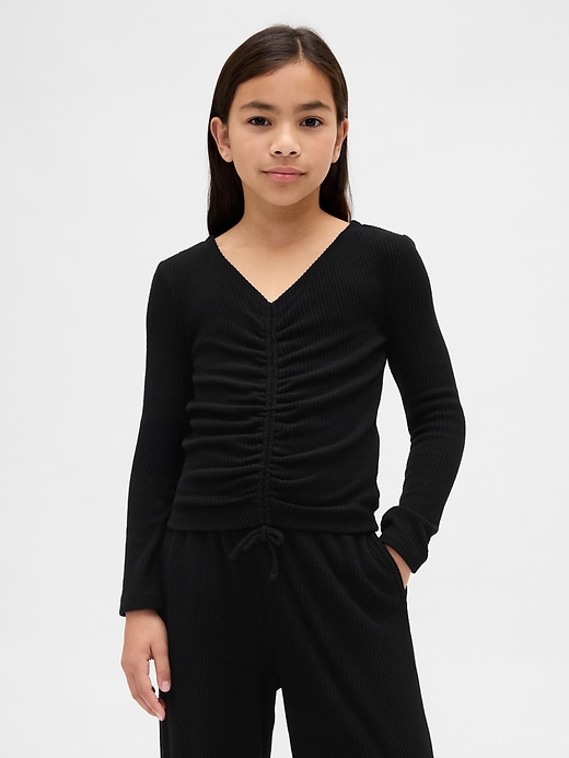 top arricciato a coste softspun per bambini