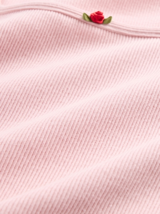 maglia a maniche a sbuffo a coste per bambini